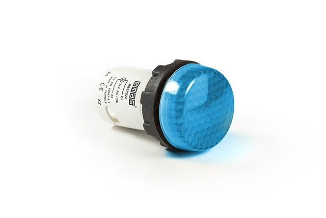 MB Serisi Plastik LED'li 24V AC/DC Mavi 22 mm Sinyal